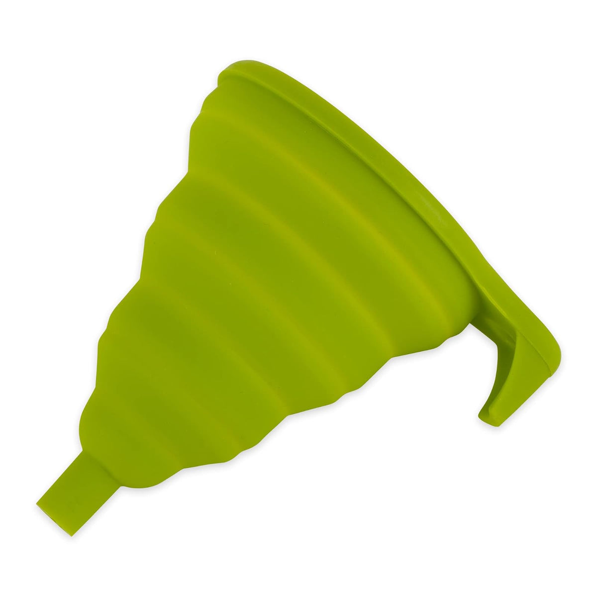 RSVP International Silicone Funnel Collapsible, Dishwasher Safe, 5.25x4.25x5.75 Fully Extended, Green