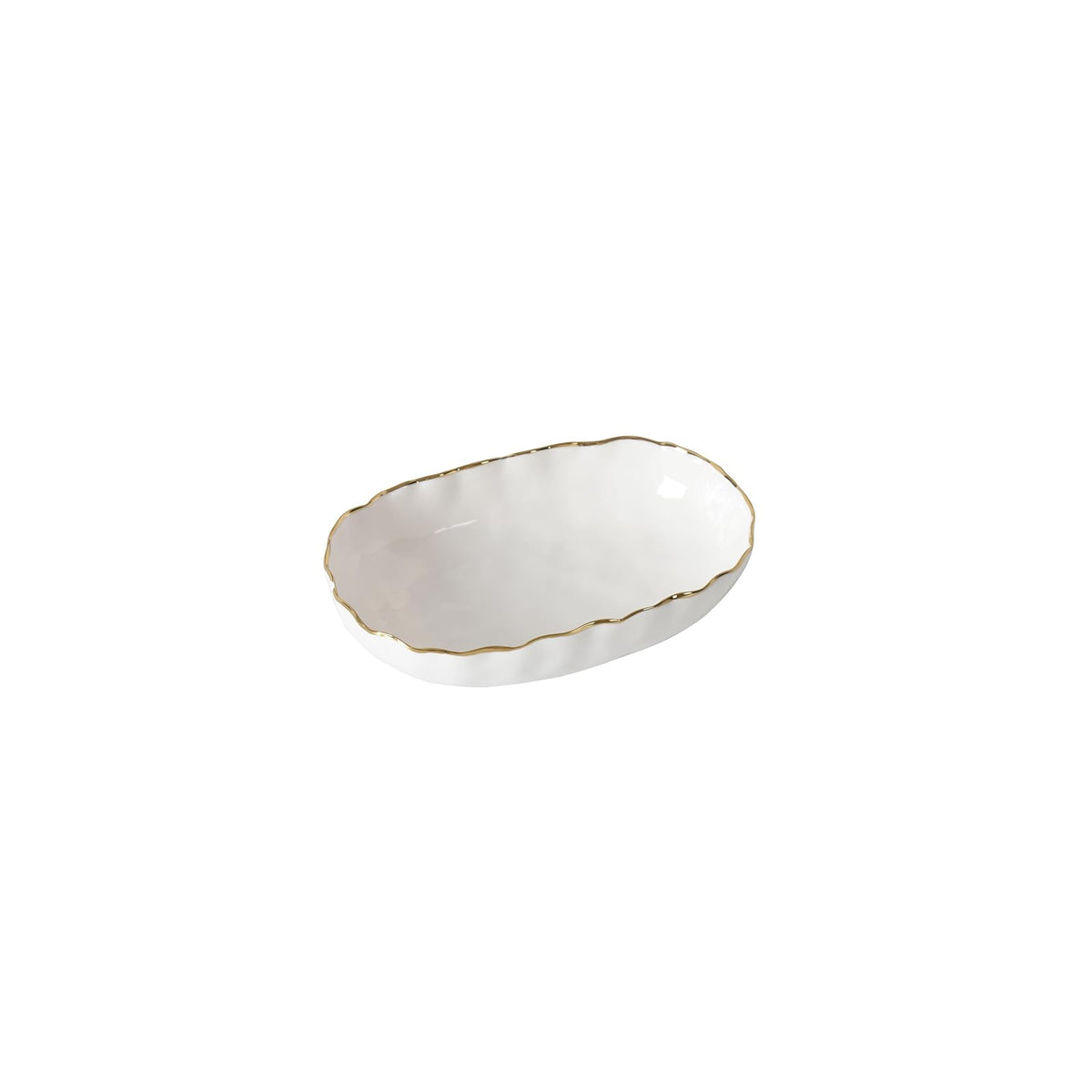 Pampa Bay Dishware Bowl, Small, White and Gold