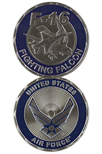 United States US Air Force Military F-16 Fighting Falcon Plane - Good Luck Double Sided Collectible Challenge Coin
