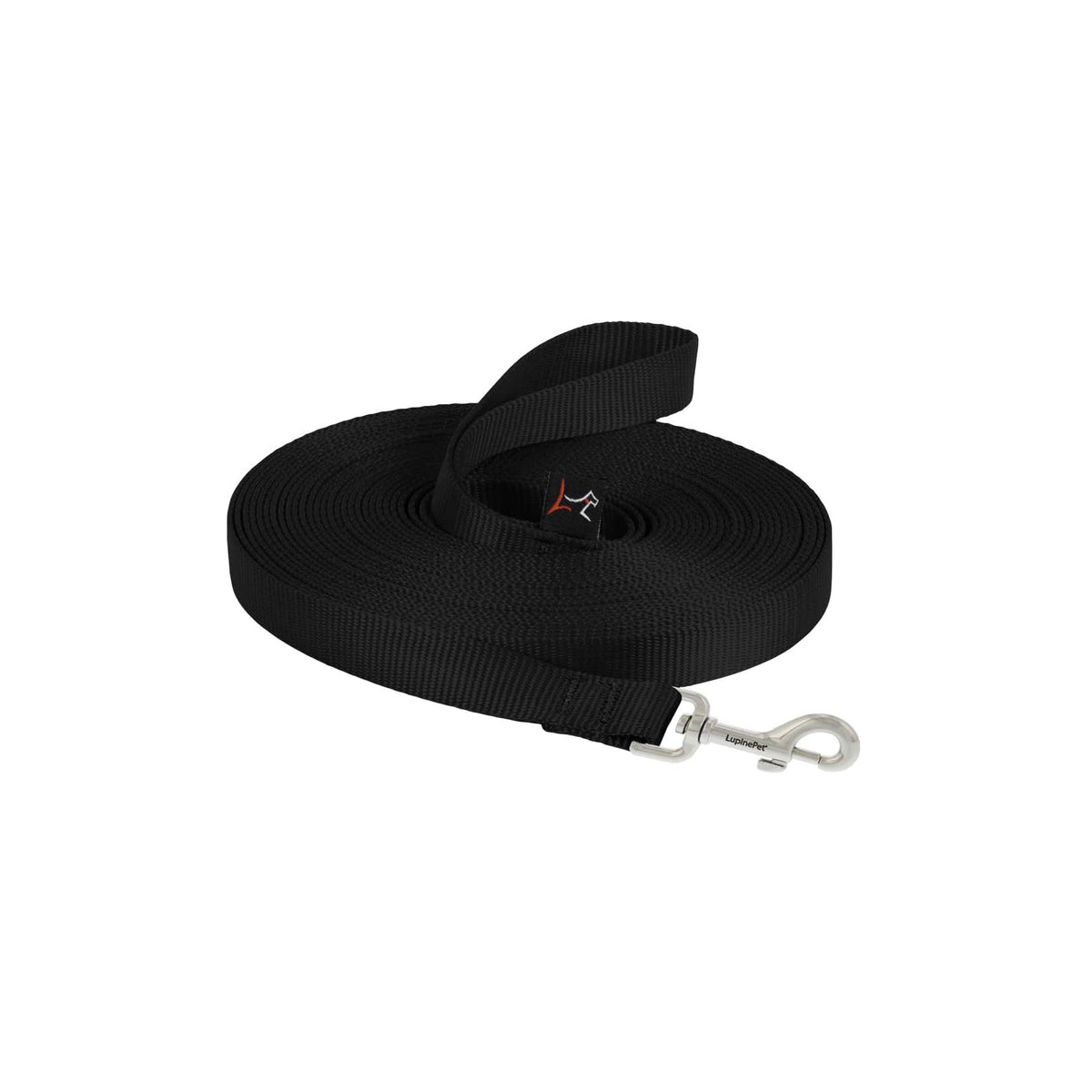 LupinePet Leash, 3/4 inch wide; 30-foot, Black