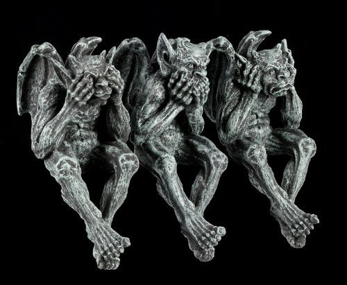 Pacific Trading PTC 5 Inch Gargoyle See, Hear, Speak No Evil Shelf Sitters Statue Figurine