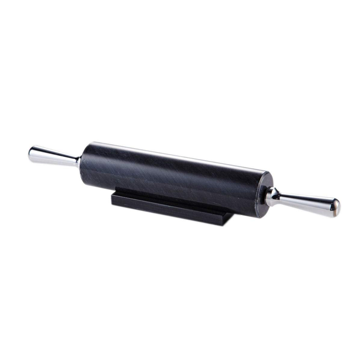 JEmarble Rolling Pin/Aluminum Handles 18 inch(Black)(Premium Quality)Polished Surface 18-inch(10"Barrel) Genuine Stone Non-stick Save Effort Easy to Clean