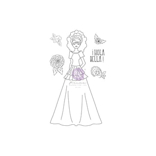 PRIMA MARKETING INC Rubber Stamp, Julie N Doll Stamp - Milagros - 6 pcs, Multico