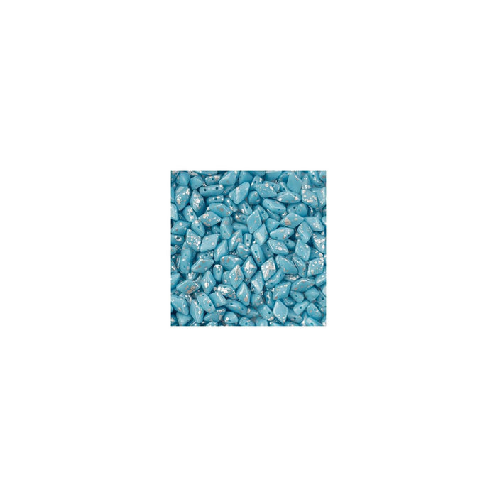 John Bead Craft Bead, Turquoise Blue Silver Splash