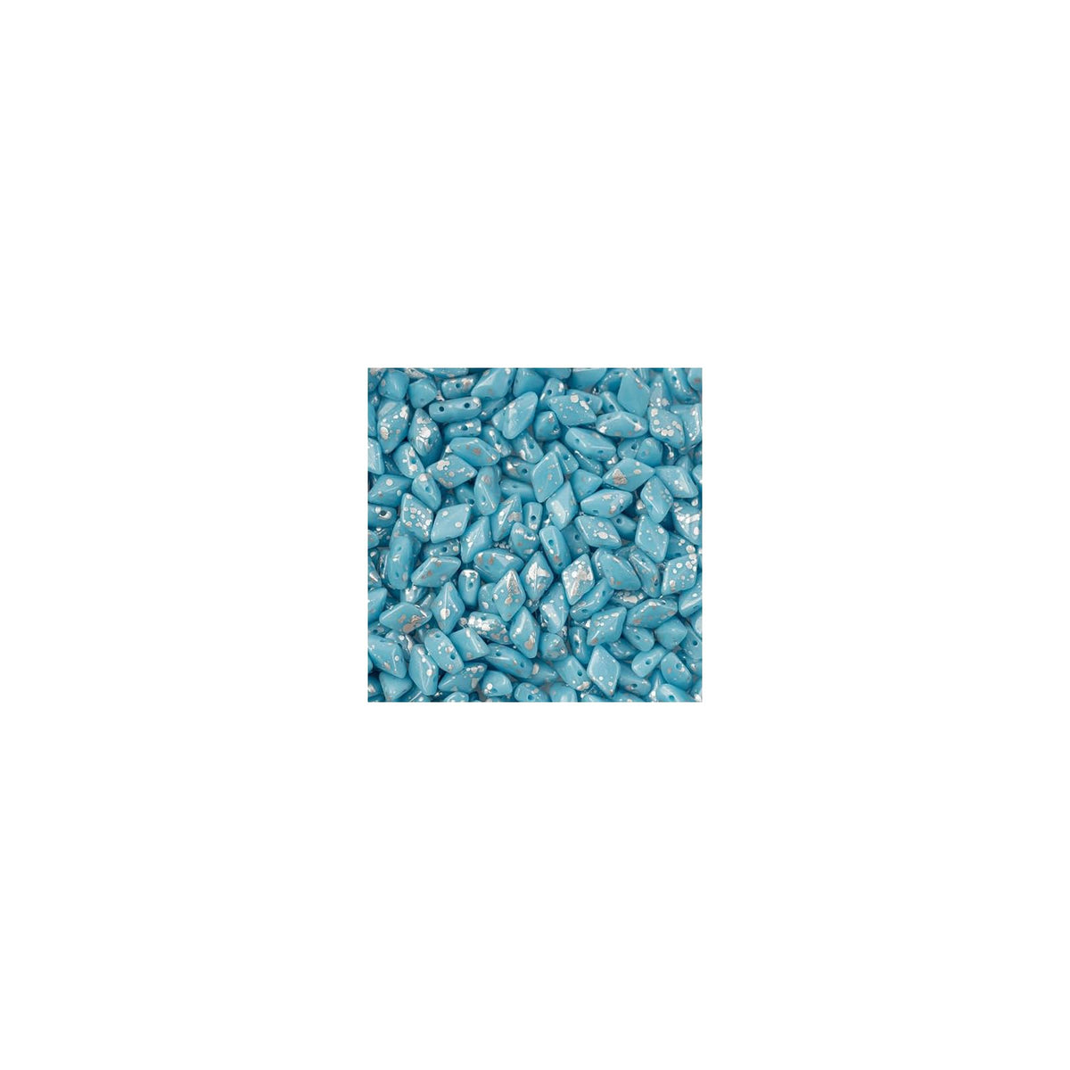 John Bead Craft Bead, Turquoise Blue Silver Splash