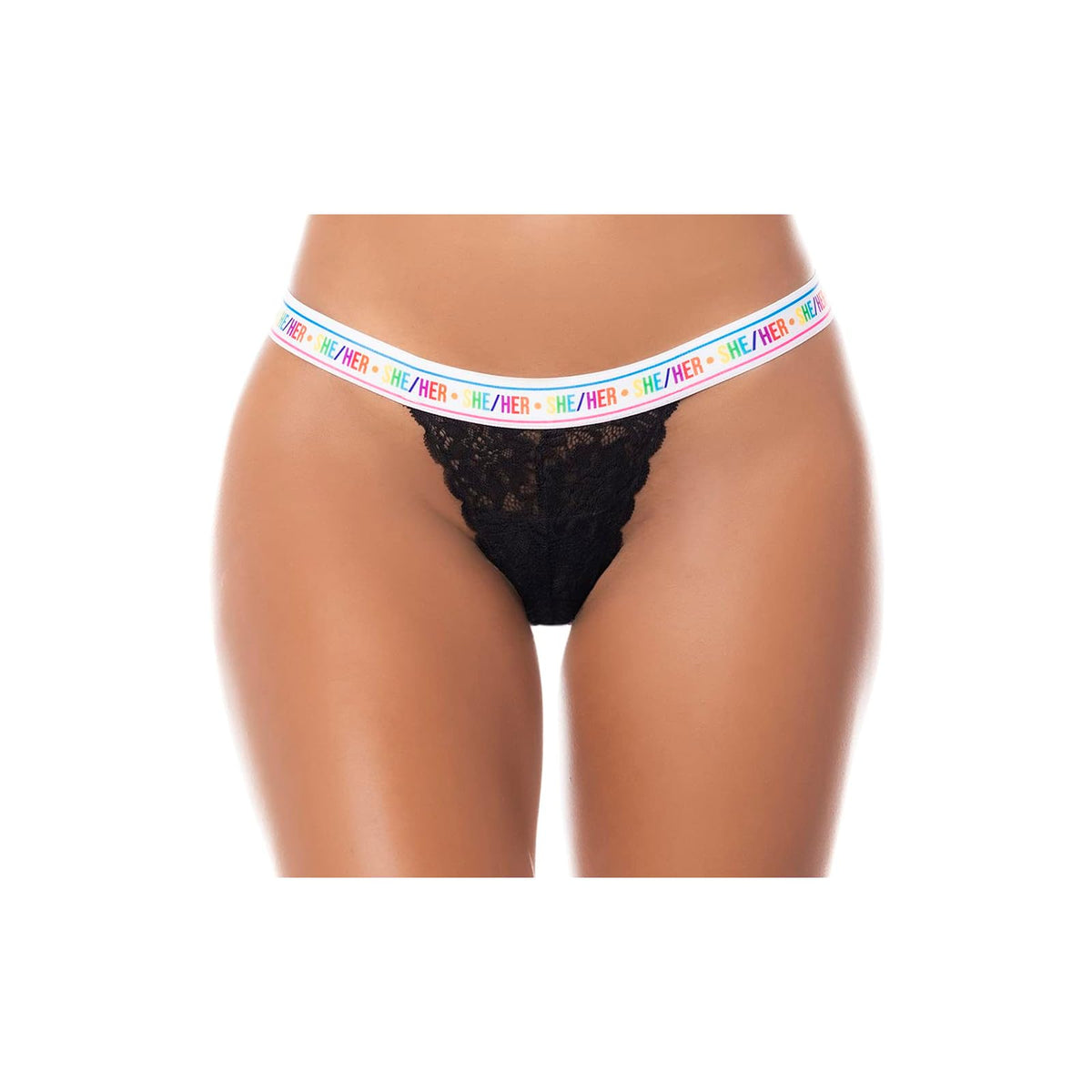 Mapale Underpants, Rainbow, Lace Thong Rainbow She/Her