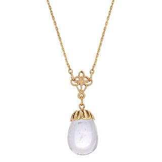 1928 Jewelry Company Necklace, 16"L x 1.57"H x 0.59"W, Crystal Clear