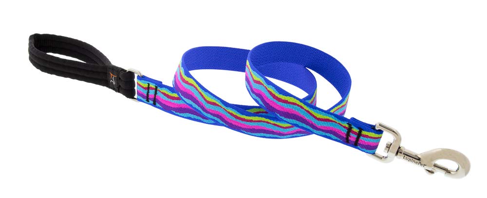 Lupine Pet Dog Leash 1" Wide Ripple Creek Design 4-Foot Long with Padded Handle