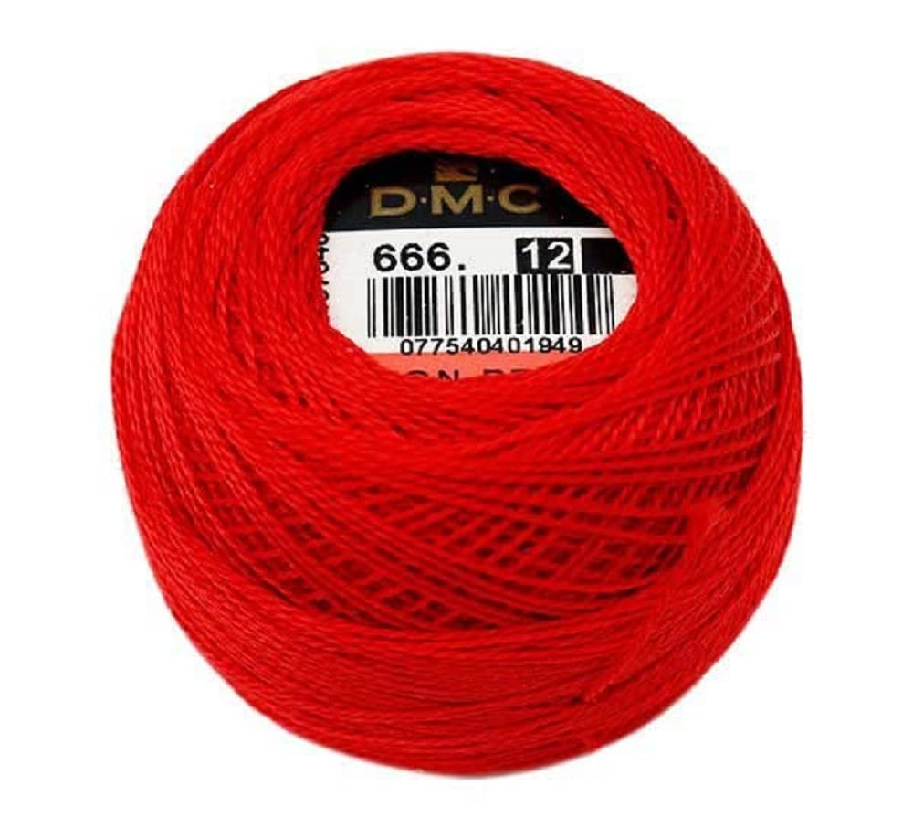 DMC Yarn, Size 12, Bright Red