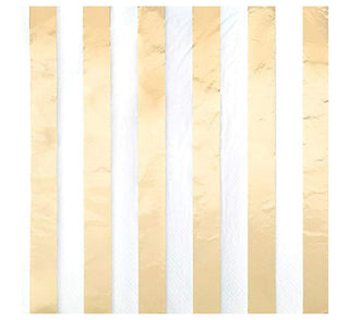 Unique Industries Foil Gold Striped Luncheon Napkins, 16ct
