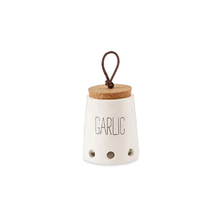 Mud Pie Food Storage Container, 4 1/4" x 3 1/2" dia, White with Cork Top