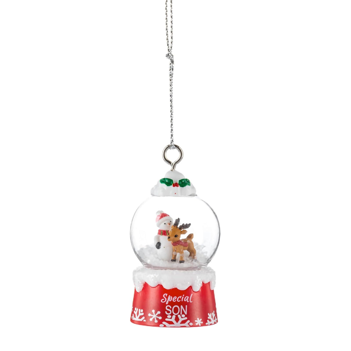 Ganz Snow Globe, 2.5 Inch, Red and White