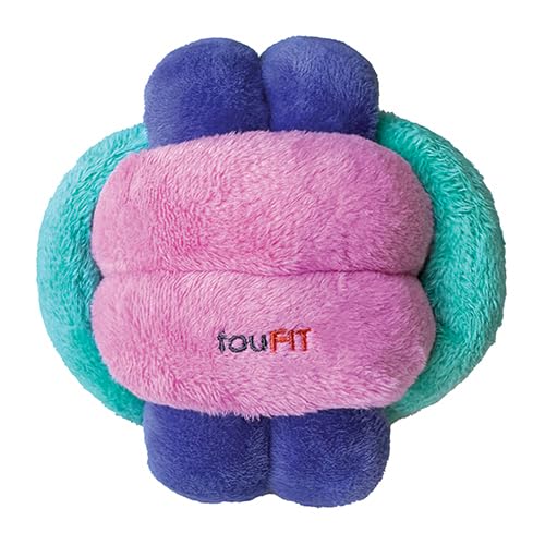 fouFit FouFouBrands Hide n Seek Knotted Snuffle Ball Treat Dispensing Nosework Toy for Dogs, Pink, Green Purple, Small