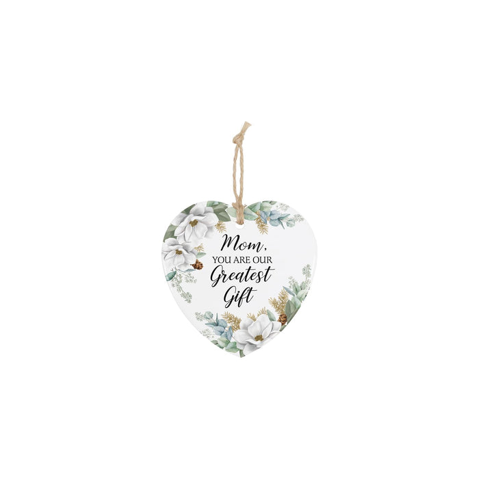 Carson Hanging Ornament, 4" H, White/Green/Red