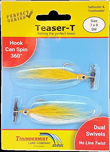 Thundermist Lure Company Fishing Hook, Size 2/0,1/0, Yellow