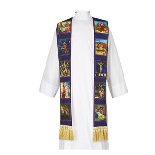 Christian Brands Purple Lenten Story Overlay Stole, 110 Inch