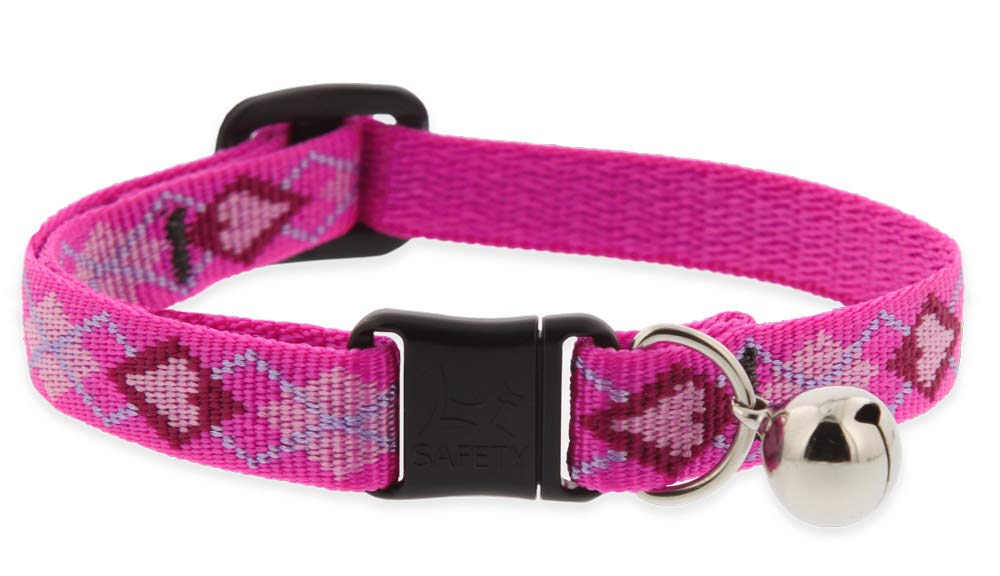 Lupine Pet Breakaway Cat Collar with Bell by Lupine 1/2" Wide Puppy Love Design 8-12" Adjustable Length