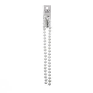 John Bead Craft Bead, 8mm x 10mm, Opaque White AB
