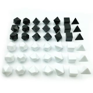 BESCON DICE Game Dice, 16mm, Black and White 42pcs Set