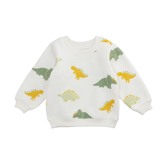 Mud Pie Sweatshirt, Green, Kids Dino Printed Sweatshirt