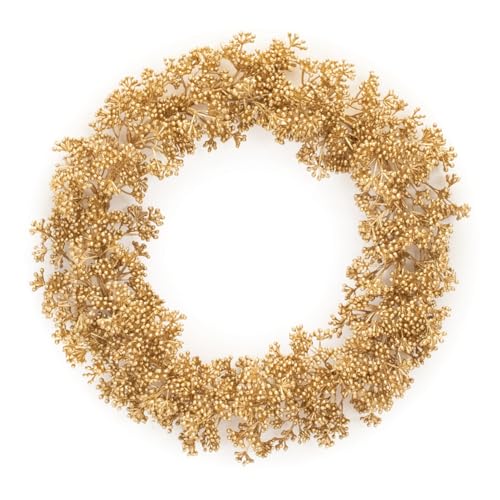 Melrose Christmas Berry Wreath, 13.5”D, Plastic, Holiday Season Decoration