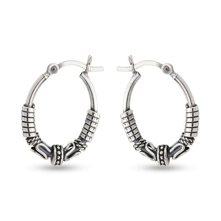 LeCalla Sterling Silver Jewelry Light-Weight Balinese Hoop Earring for Girl Women