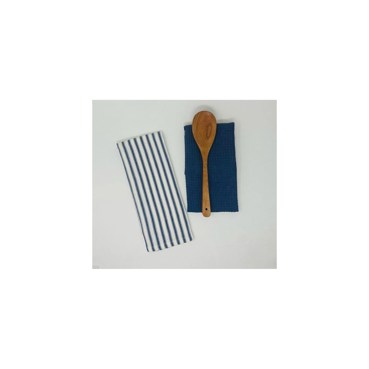 Drew Derose Towel, White/Navy/Brown, Minimalist