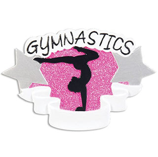 Polar X Gymnastics Hanging Ornament with Gymnast Silhouette and Star Design