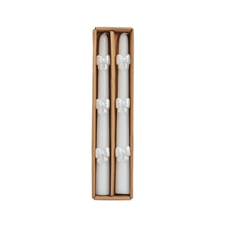 Mud Pie Wax White Bow Candlestick
