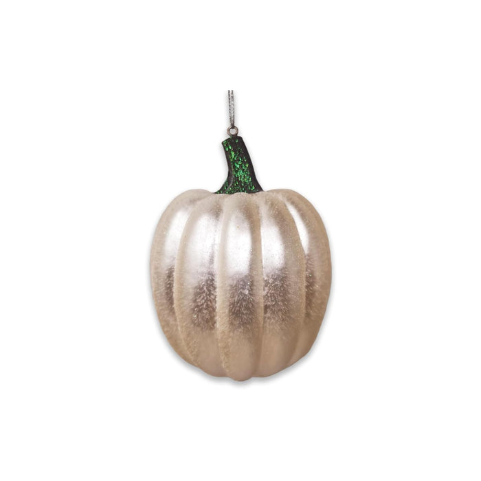 OrnamentallyYou Hanging Ornament, White Pumpkin Glass Christmas Ornament, Classi