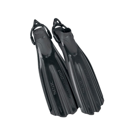 SEAC Propulsion S - Open Heel Scuba Diving Fins with Sling Strap, Black, L/XL