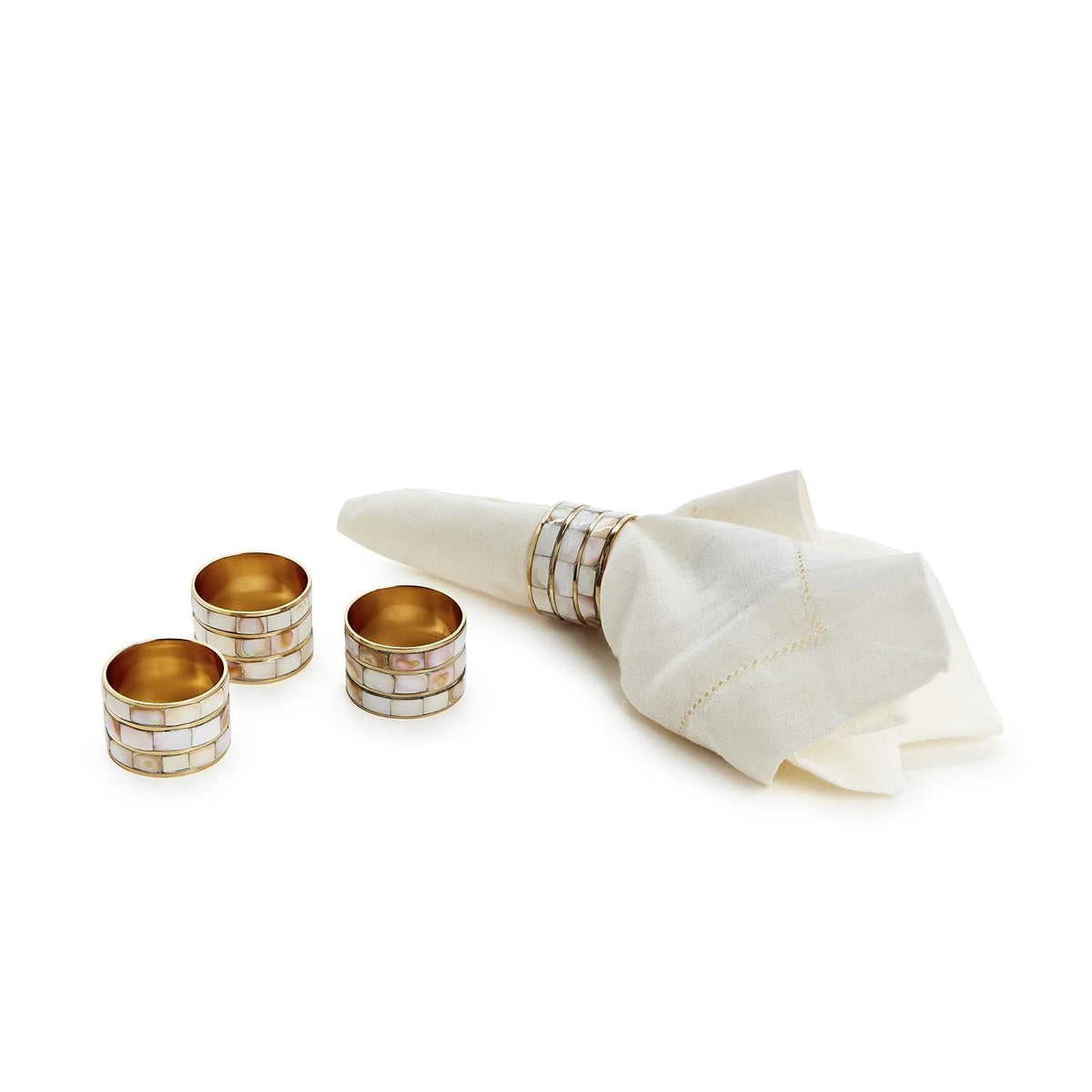 Two's Company Napkin Ring, Brass, Classic