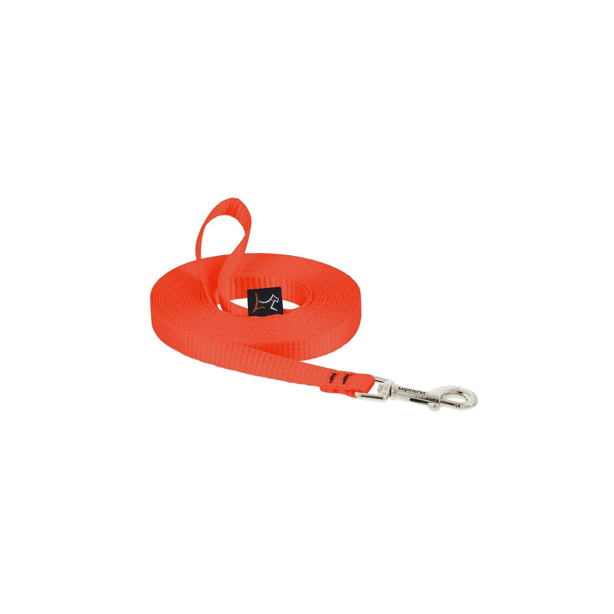 LupinePet Leash, 1/2" wide; 15-foot, Blaze Orange