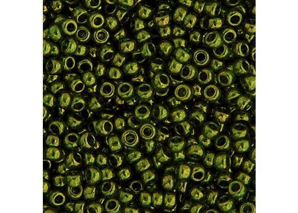 John Bead Craft Bead, 11/0, Olive Gold Luster