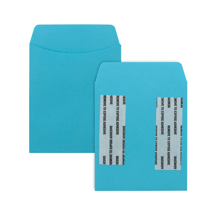 Hygloss Products, Inc Library Card Pockets Perfect for Classroom, Arts & Crafts & Much More-Self-Adhesive-3.5” x 5”, Light Blue, 30 Count