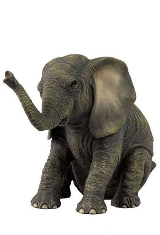 Unicorn Studio Veronese Design Baby Elephant Sitting Animal Figurine 6.125" H