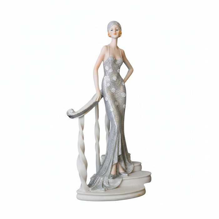 Comfy Hour 13.7 Inch Woman Figurine Decor, Art Deco Lady Statue