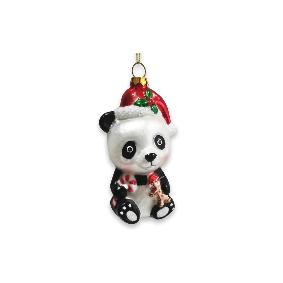 OrnamentallyYou Hanging Ornament, Cute Panda With Santa Hat, Classic