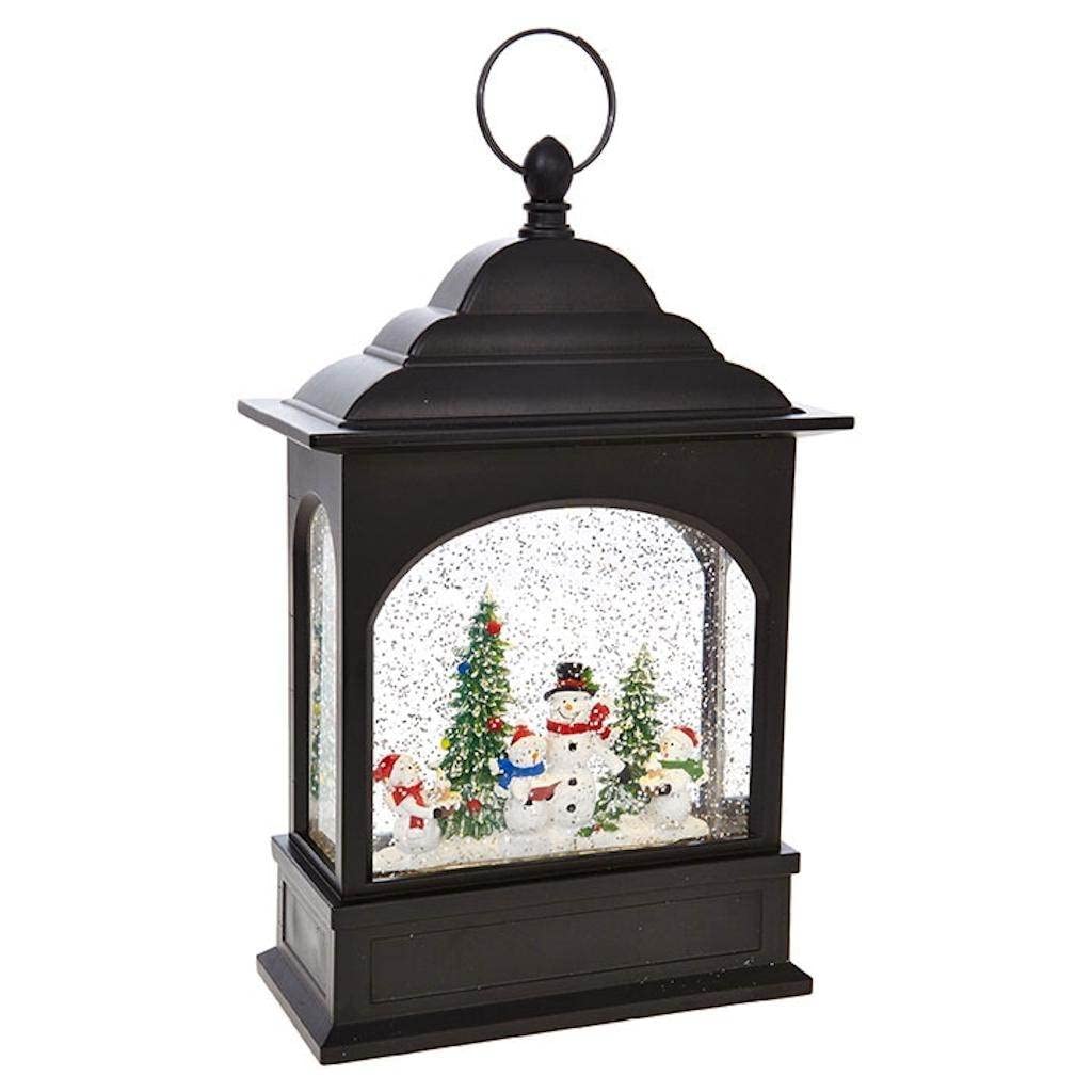 RAZ Imports Snowman Caroler Lighted Water Lantern Musical 11 Inch Lighted Christmas Snow Globe with Swirling Glitter