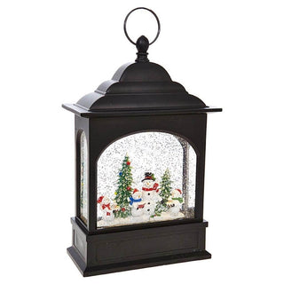 RAZ Imports Snowman Caroler Lighted Water Lantern Musical 11 Inch Lighted Christmas Snow Globe with Swirling Glitter