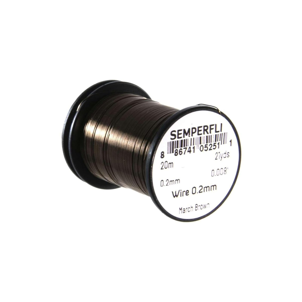 Semperfli Wire, 0.2mm / Small, March Brown