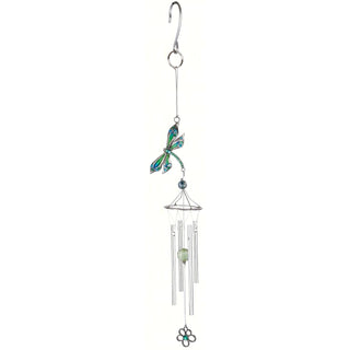 Carson Wind Chime, Clear/Transparent, Metallic Gray, Modern