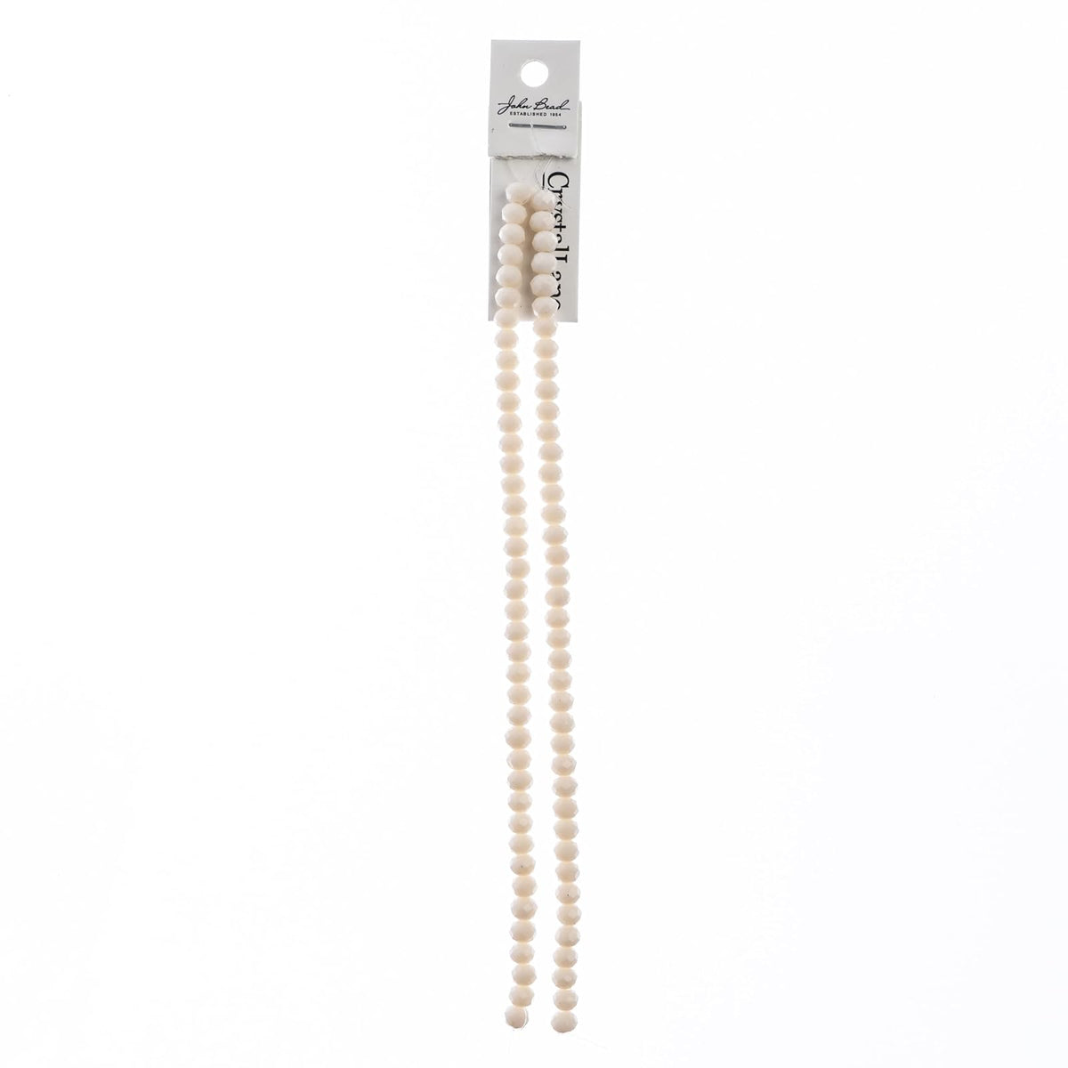 John Bead Craft Bead, 4mm x6mm, Opaque Light Cream