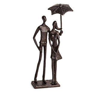 Danya B. Loving Couple Under Umbrella Bronze Sculpture - Modern and Elegant Design Ð Metal Art - Contemporary Home and Office DŽcor Ð Modern Tabletop DŽcor