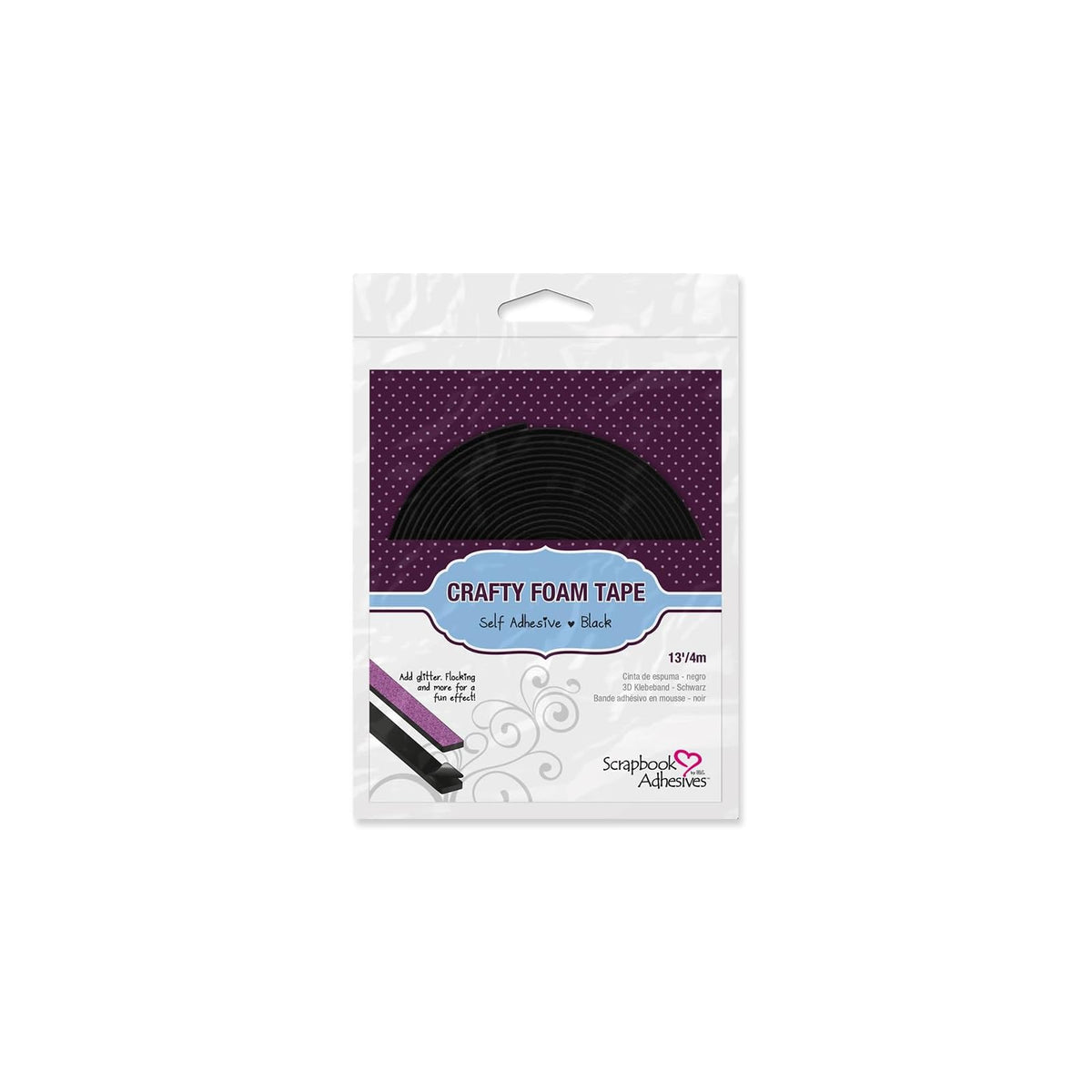 Scrapbook Adhesives Adhesive Tapes, 4M, Black