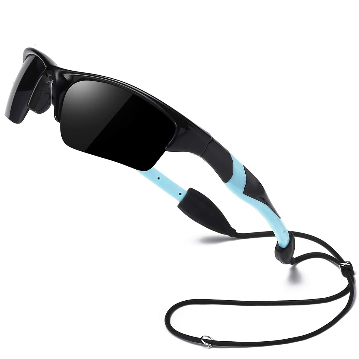 DUCO Polarized Kids Sunglasses with Strap for Boys Girls Youth Sports Baseball Shades UV Protection K029