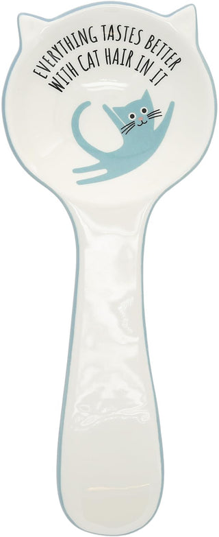 Pavilion - Cat Hair - 10" Housewarming Decorative Cat Shaped Spoon Rest Holder Pet Feline Kitty Kitten Rescue Adoption Animal Pet Parents Mom Dad Present