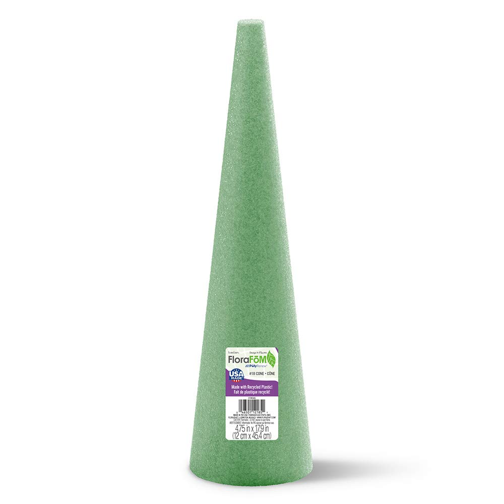 FloraCraft Foam Cone 4.8 Inch x 17.8 Inch Green