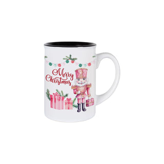 Carson Drinking Cup, 20 Ounces, White/Pink with black interior