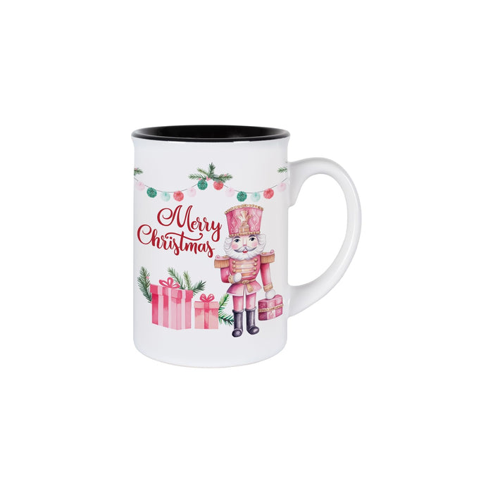 Carson Drinking Cup, 20 Ounces, White/Pink with black interior